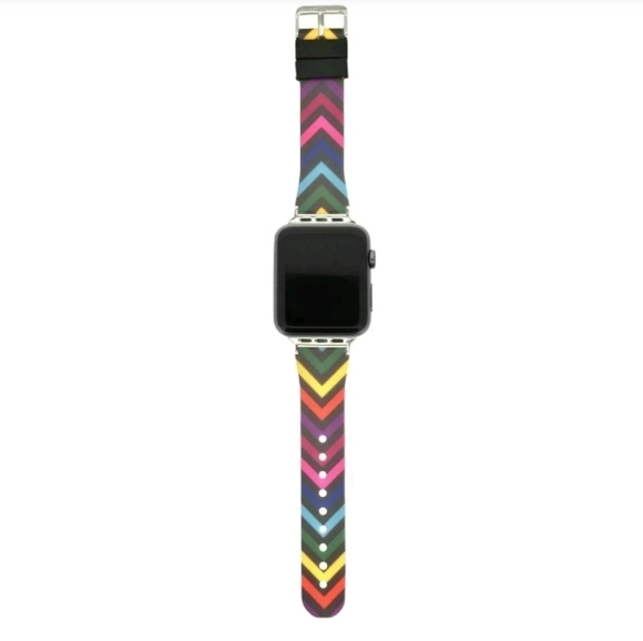 I.N.C. Black Rainbow Chevron Silicone strap band - Picture 2 of 9